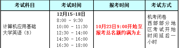 2018年12月全國(guó)統(tǒng)考工作安排說(shuō)明