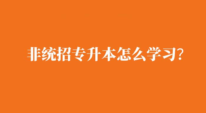 非統招專升本是怎么學習的？