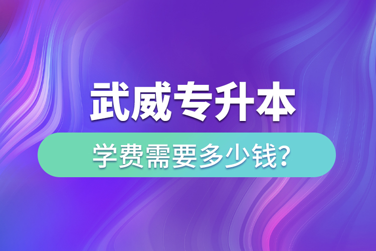 武威專升本學(xué)費需要多少錢？
