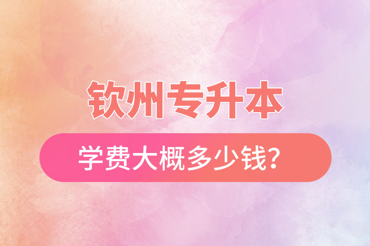 欽州專升本學(xué)費大概多少錢？