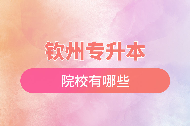 欽州專升本院校有哪些？