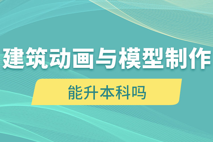 建筑動畫與模型制作自考大專學歷能升本科嗎