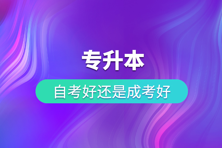 專升本自考好還是成考好？