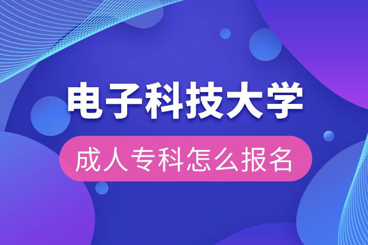 電子科技大學(xué)成人?？圃趺磮?bào)名