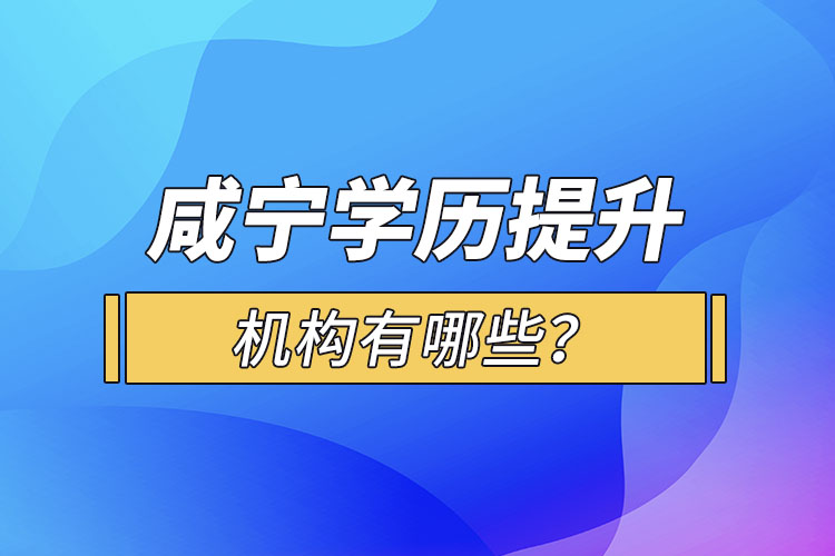 咸寧學(xué)歷提升機(jī)構(gòu)有哪些？