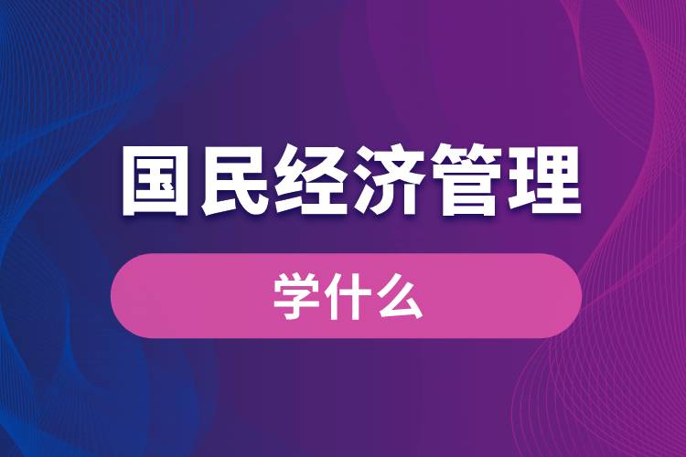 國民經(jīng)濟管理專業(yè)學什么