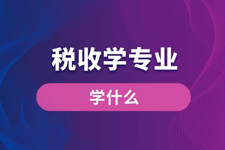 稅收學(xué)專(zhuān)業(yè)學(xué)什么