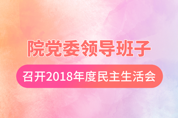 院黨委領(lǐng)導班子召開2018年度民主生活會