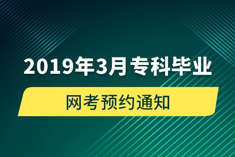 2019年3月?？飘厴I(yè)網(wǎng)考預約通知
