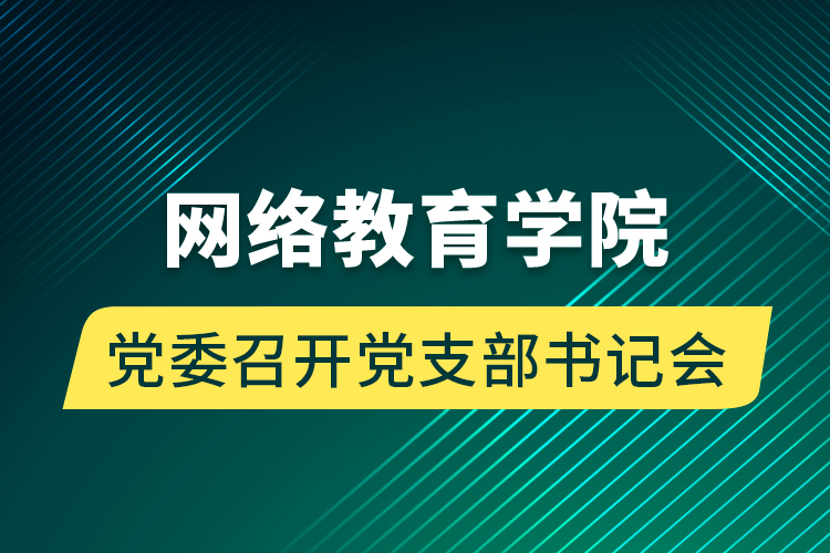 網(wǎng)絡(luò)教育學(xué)院黨委召開(kāi)黨支部書(shū)記會(huì)