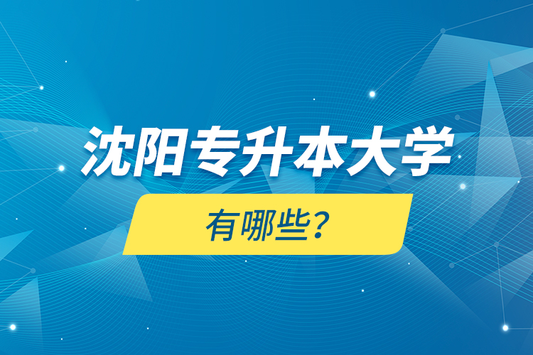 沈陽專升本大學(xué)有哪些？