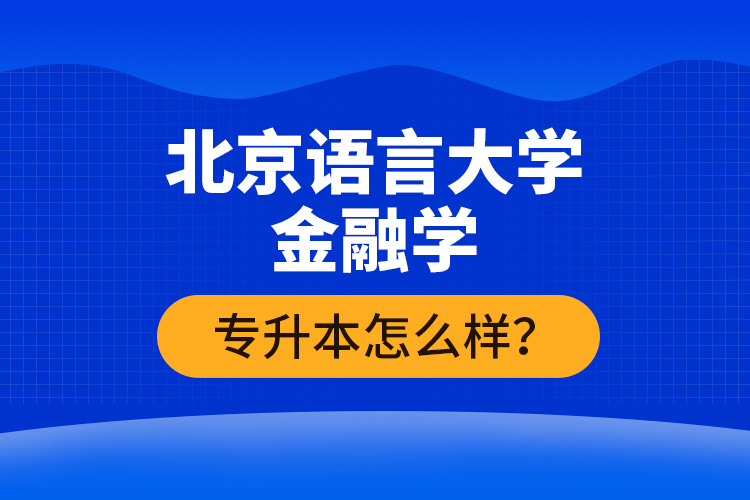 北京語(yǔ)言大學(xué)金融學(xué)專(zhuān)升本怎么樣？