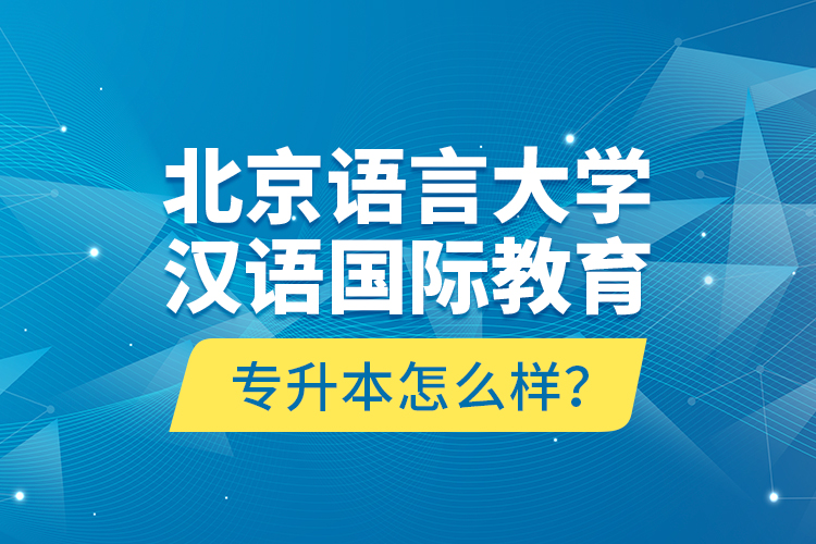北京語言大學(xué)漢語國(guó)際教育專升本怎么樣？