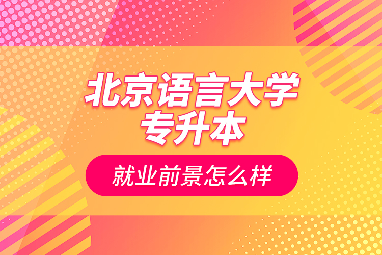 北京語言大學(xué)專升本就業(yè)前景怎么樣？