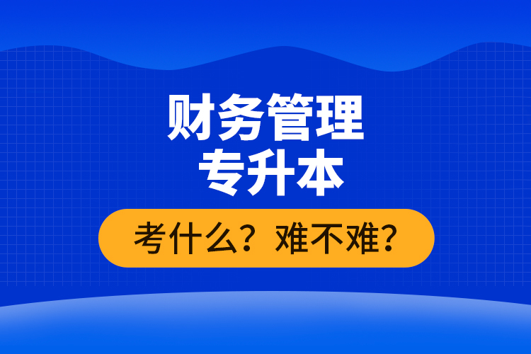 財務管理專升本考什么？難不難？