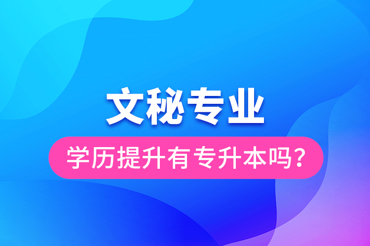文秘專業(yè)學(xué)歷提升有專升本嗎？