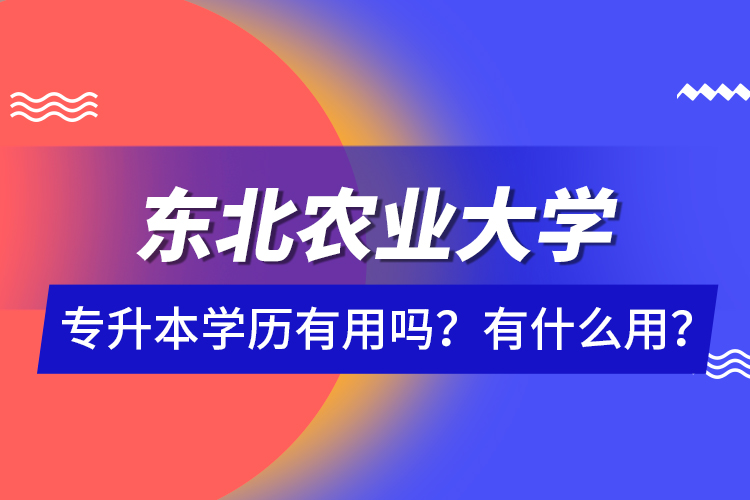 東北農業(yè)大學專升本學歷有用嗎？有什么用？