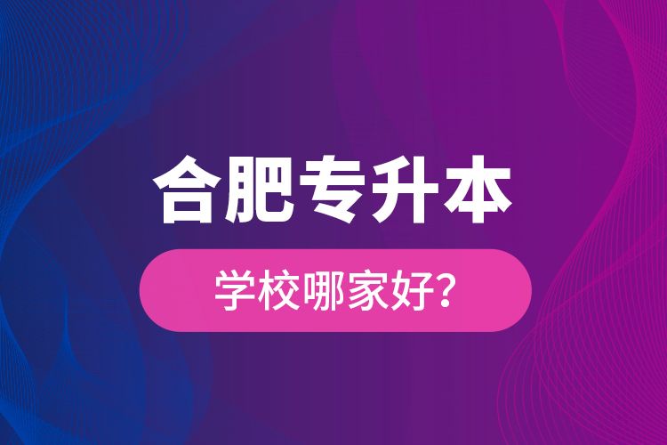 合肥專升本學校哪家好？