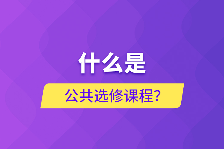 什么是公共選修課程？