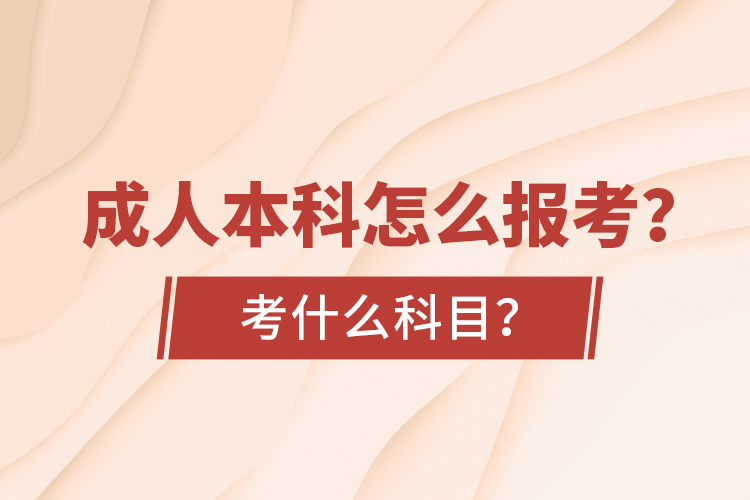 成人本科怎么報考？考什么科目？