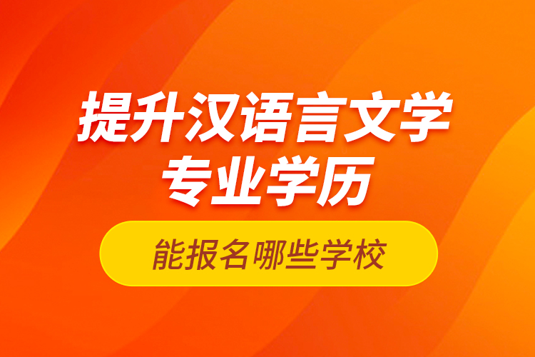 提升漢語(yǔ)言文學(xué)專(zhuān)業(yè)學(xué)歷能報(bào)名哪些學(xué)校