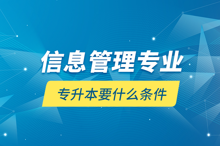 信息管理專業(yè)專升本要什么條件？