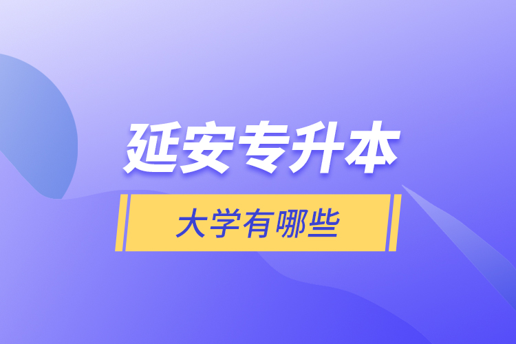延安專升本大學有哪些？