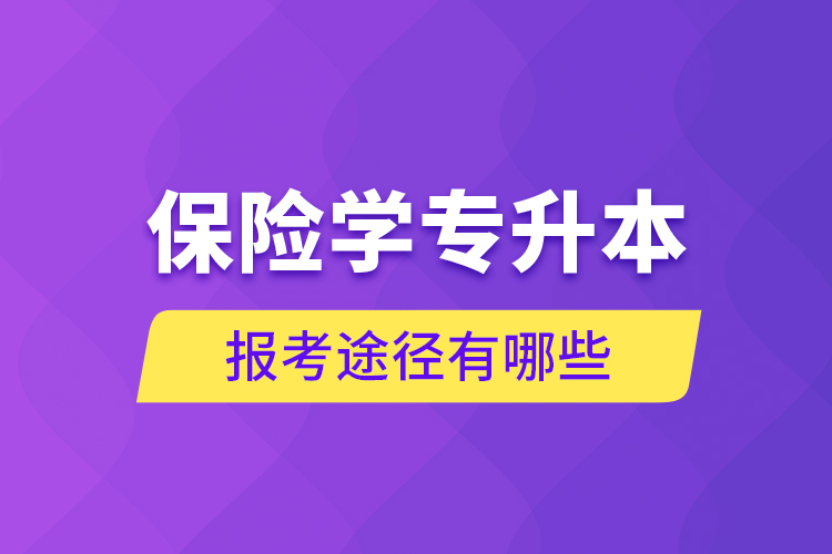 保險(xiǎn)學(xué)專升本的報(bào)考途徑有哪些？