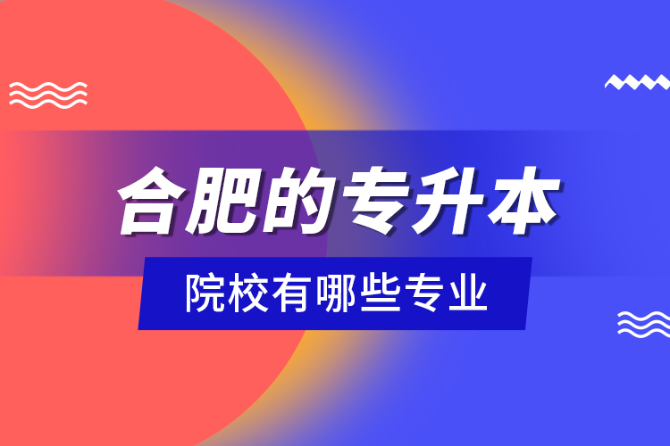 合肥的專升本院校有哪些專業(yè)？