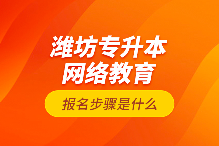濰坊專升本網絡教育報名步驟是什么？