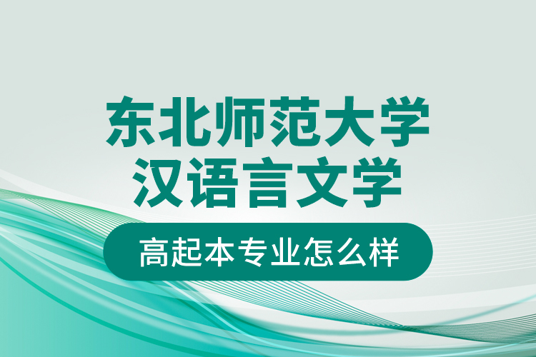東北師范大學(xué)漢語言文學(xué)高起本專業(yè)怎么樣？