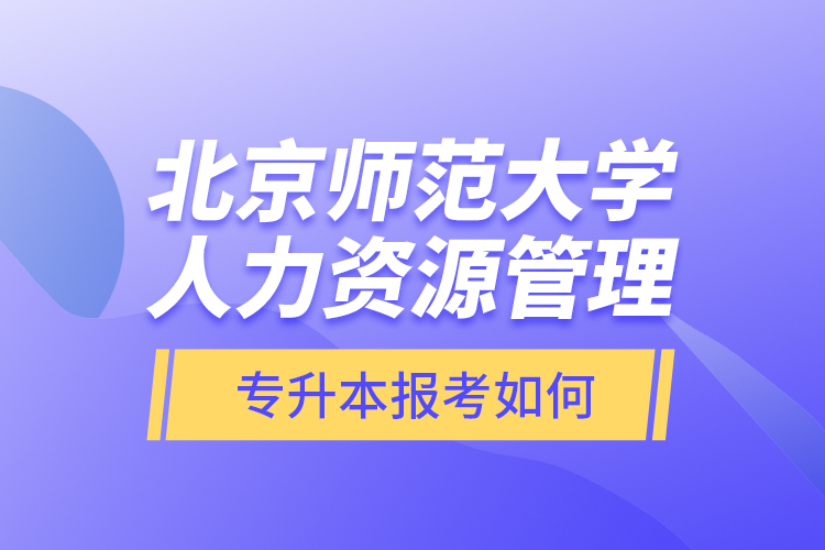 北京師范大學(xué)人力資源管理專升本報(bào)考如何？
