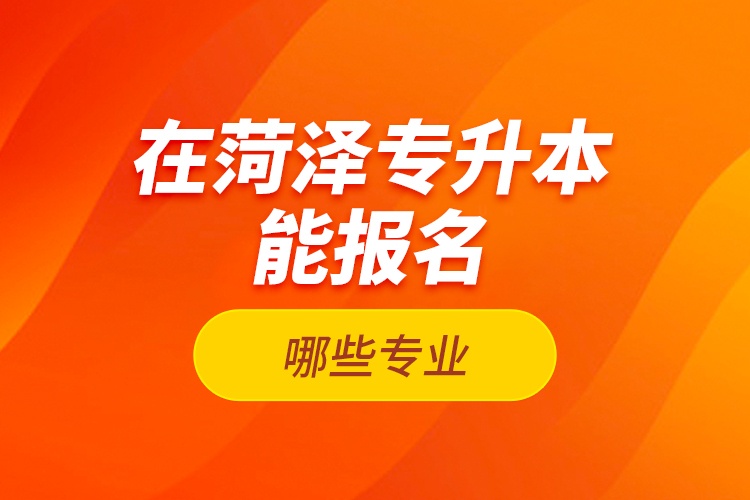 在菏澤專升本能報名哪些專業(yè)？