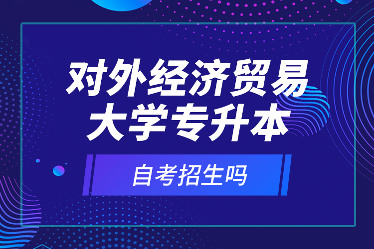 對外經(jīng)濟貿(mào)易大學(xué)專升本自考招生嗎？