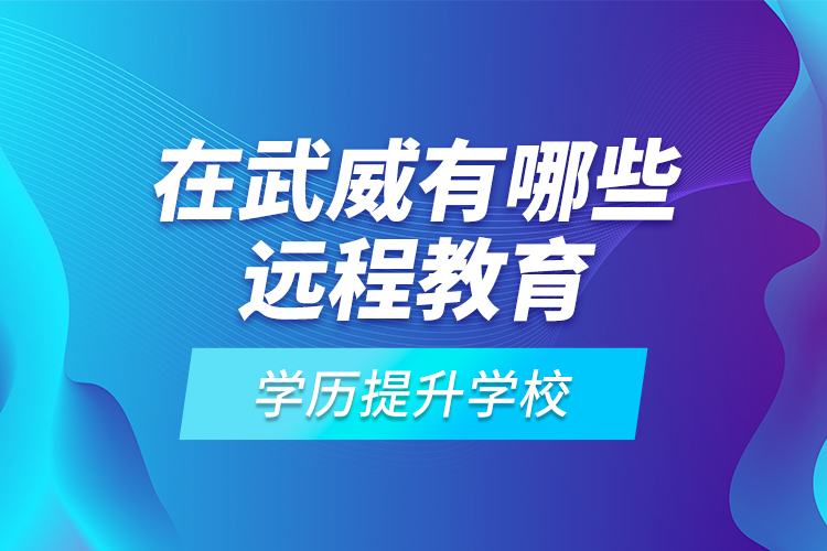 在武威有哪些遠(yuǎn)程教育學(xué)歷提升學(xué)校？