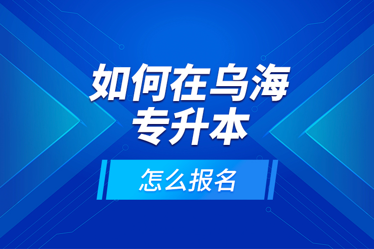 如何在烏海專升本，怎么報名？