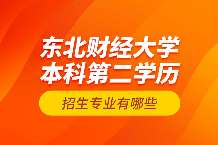 東北財經(jīng)大學(xué)本科第二學(xué)歷招生專業(yè)有哪些？